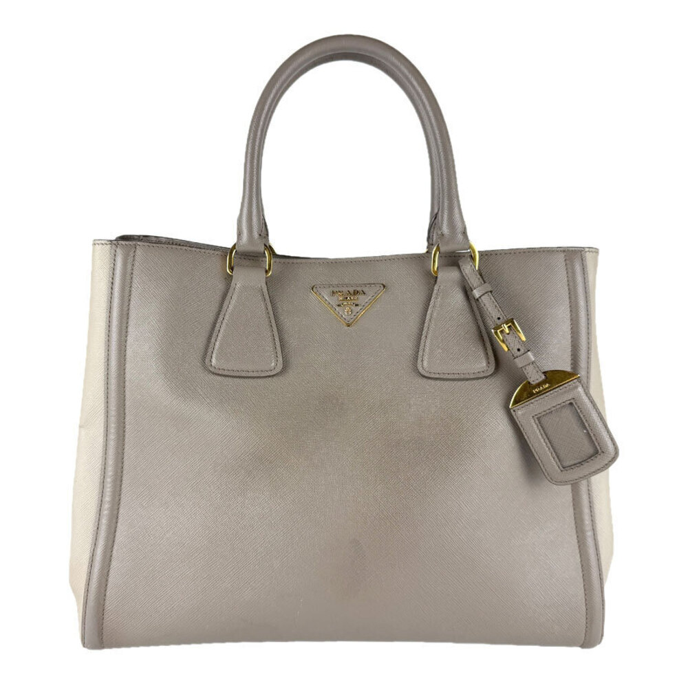 Prada 2way Shoulder Bag Leather Gray